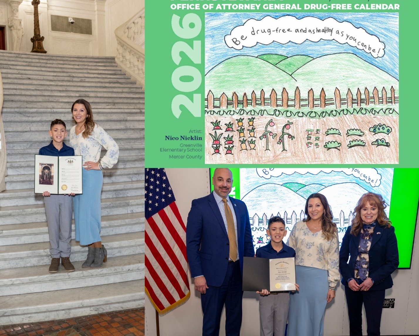 Brooks, Wentling Congratulate Nico Nicklin on Being the Cover Artist for the 2026 Pennsylvania Attorney General Drug-Free Calendar 